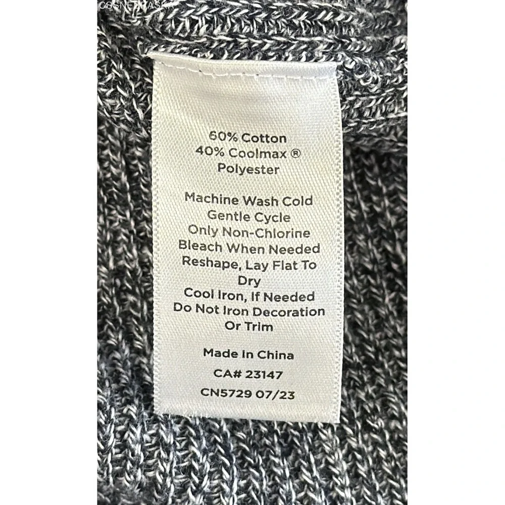 T by Talbots‎ Black/Gray Womens quarter-zip pullover sweater. - Size MP